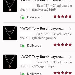 NWOT Tory Burch Layered Pendant Necklace